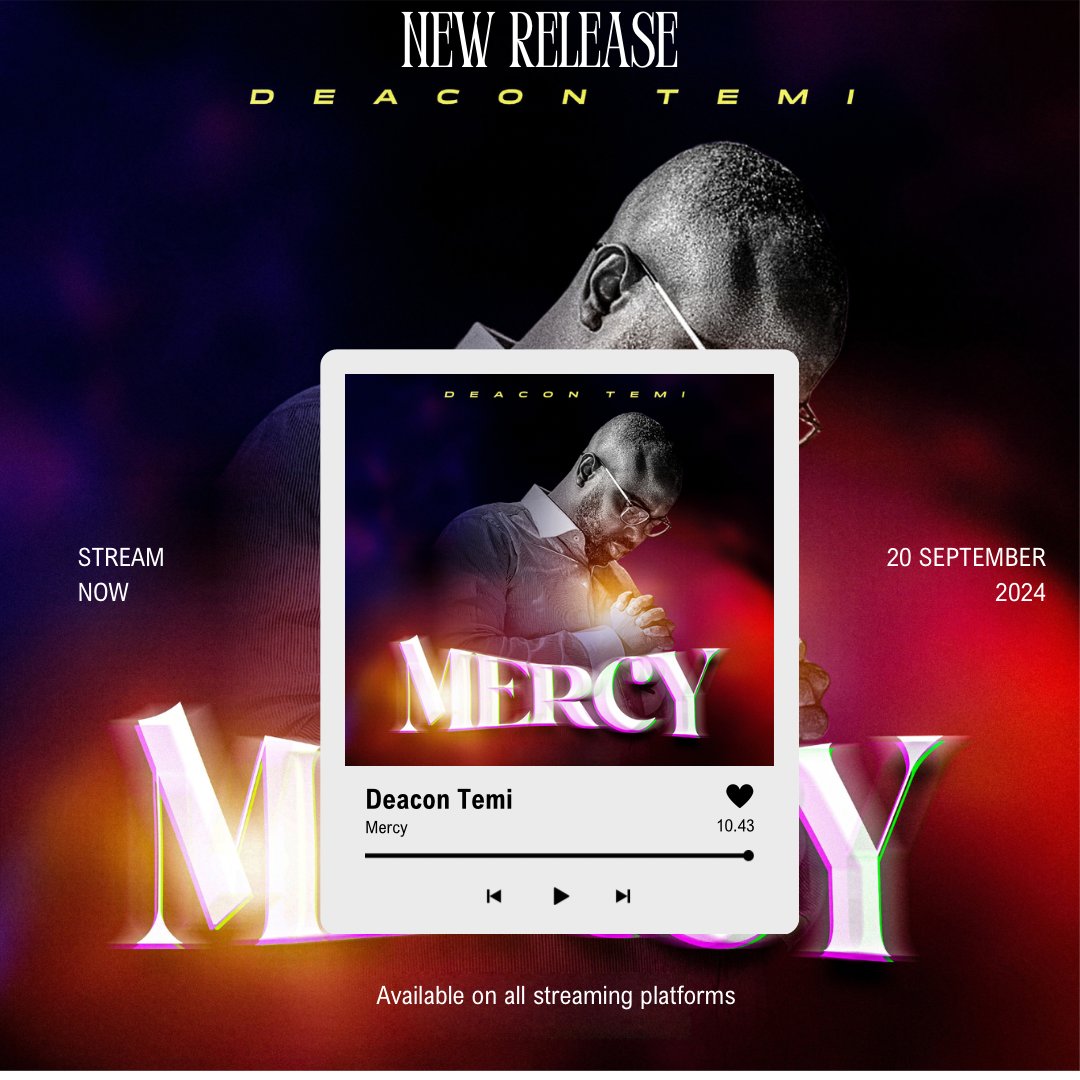 DeaconTemi's tweet photo. 🔥 It's here! 
Mercy is OUT NOW! 🙌🎶 
Dive into the powerful sounds of grace and let this anthem speak to your soul. 
Don’t wait—stream it on all platforms and catch the premiere on YouTube.
https://t.co/hYpt2sCF0I https://t.co/Mi4PMpeuJR