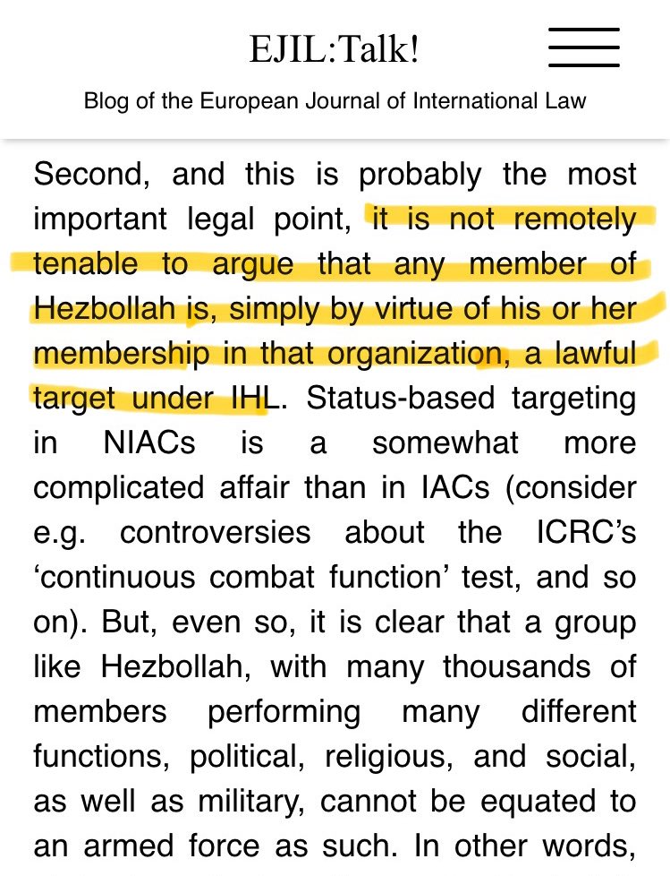Sharing this for no particular reason on account of no particular twitter meltdown involving no particular journalist who wanted to fight literally the entire academic consensus on the law of targeting 🫣
