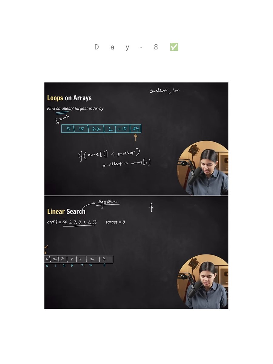 Aristo_Flame's tweet image. #ArrayOperations ⚙️
#DSAProgress 🚀
#LoopsInAction 🔄
#ProblemSolving 💡
#Day8Completed ✅
#CodingJourney 👨💻