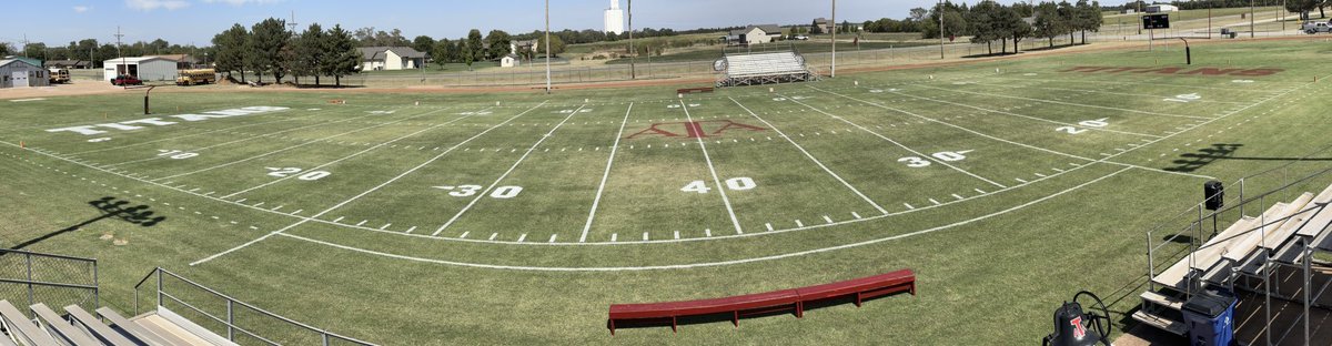 Field’s painted and Flags are up! #HOCO2024 <a href="/sportsinkansas/">Sports in Kansas</a>