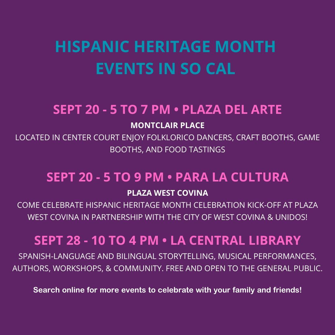 Happy National Hispanic Heritage Month! Celebrate through October 15 and honor the cultures and contributions of Hispanic and Latino Americans. #hispanicheritagemonth #celebrate #cultures