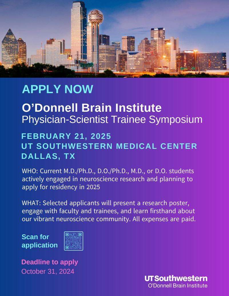 Dr Nader Pouratian FCNS (@drpouratian) on Twitter photo Future #Neurosurgeon-Scientists and other neuro physician-scientists - check out this symposium hosted by <a href="/UTSWBrain/">UT Southwestern O'Donnell Brain Institute</a> - submit applications here ais.swmed.edu/redcap/surveys…
<a href="/UTSWNeurosurg/">UTSW Neurosurgery</a> <a href="/UTSWNeurology/">UTSW Neurology</a> <a href="/UTSW_NeuroRes/">UTSW Neurology Residency</a> <a href="/UTSW_PMR/">UTSWPM&R</a> <a href="/PdUtsw/">UTSWPsychiatryPD</a> Future #Neurosurgeon-Scientists and other neuro physician-scientists - check out this symposium hosted by <a href="/UTSWBrain/">UT Southwestern O'Donnell Brain Institute</a> - submit applications here ais.swmed.edu/redcap/surveys…
<a href="/UTSWNeurosurg/">UTSW Neurosurgery</a> <a href="/UTSWNeurology/">UTSW Neurology</a> <a href="/UTSW_NeuroRes/">UTSW Neurology Residency</a> <a href="/UTSW_PMR/">UTSWPM&R</a> <a href="/PdUtsw/">UTSWPsychiatryPD</a>