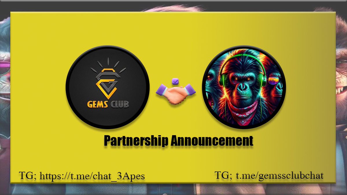 We are happy to announce that Gems Club successfully got partnered with <a href="/3APES24/">3APES</a>   🔓let’s explore 3APES on Solana 🦍🦍🦍

YOU wanted something perfect? Now you have it! 3APES is live! If you miss this opportunity, don’t ever ask for the perfect project to get in early again.