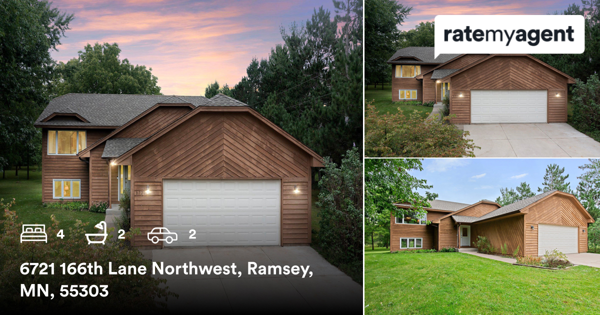🛌 4 🛀 2 🚘 2
📍 6721 166th Lane Northwest, Ramsey, MN, 55303

My latest listing on RateMyAgent.
 20381919
rma.reviews/e088fkuuotnh

...
#ratemyagent #realestate
