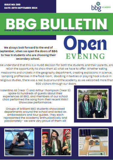 Can you believe this is our 300th edition of the BBG Bulletin?! And what a jam-packed week we have to share with you!

Please follow the link below to see what we've been up to at #TeamBBG💙💚💙

tinyurl.com/TeamBBG300