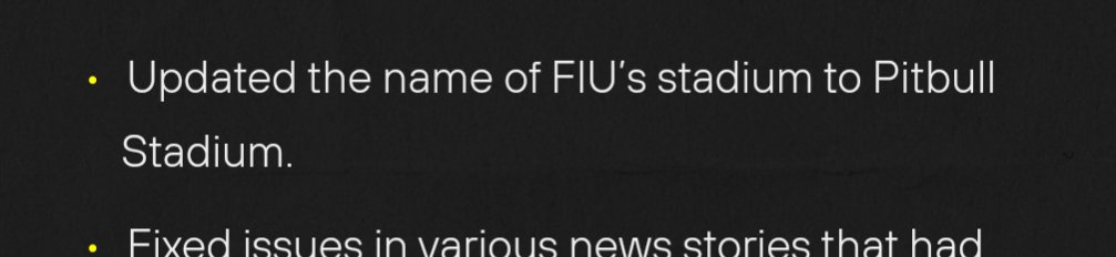 Chris5am's tweet photo. @JasonKirk_fyi @edsbs EA College football patch notes: https://t.co/OihWtFqo4W