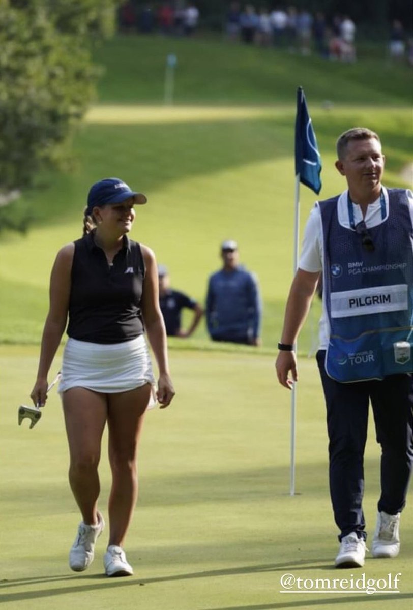 Great to see <a href="/jessxpilgrim/">jess pilgrim</a> playing at Wentworth this week having qualified for the Wednesday ProAm &amp; meeting with <a href="/NickDougherty5/">Nick Dougherty</a> &amp; being supported by <a href="/TOMREIDGOLF/">Tom Reid</a> as her caddie - All with experience of playing <a href="/BritishPar3/">Farmfoods British Par 3 Championship</a> too 🏌️‍♂️🏌🏼‍♀️Well done Jess 👏👏