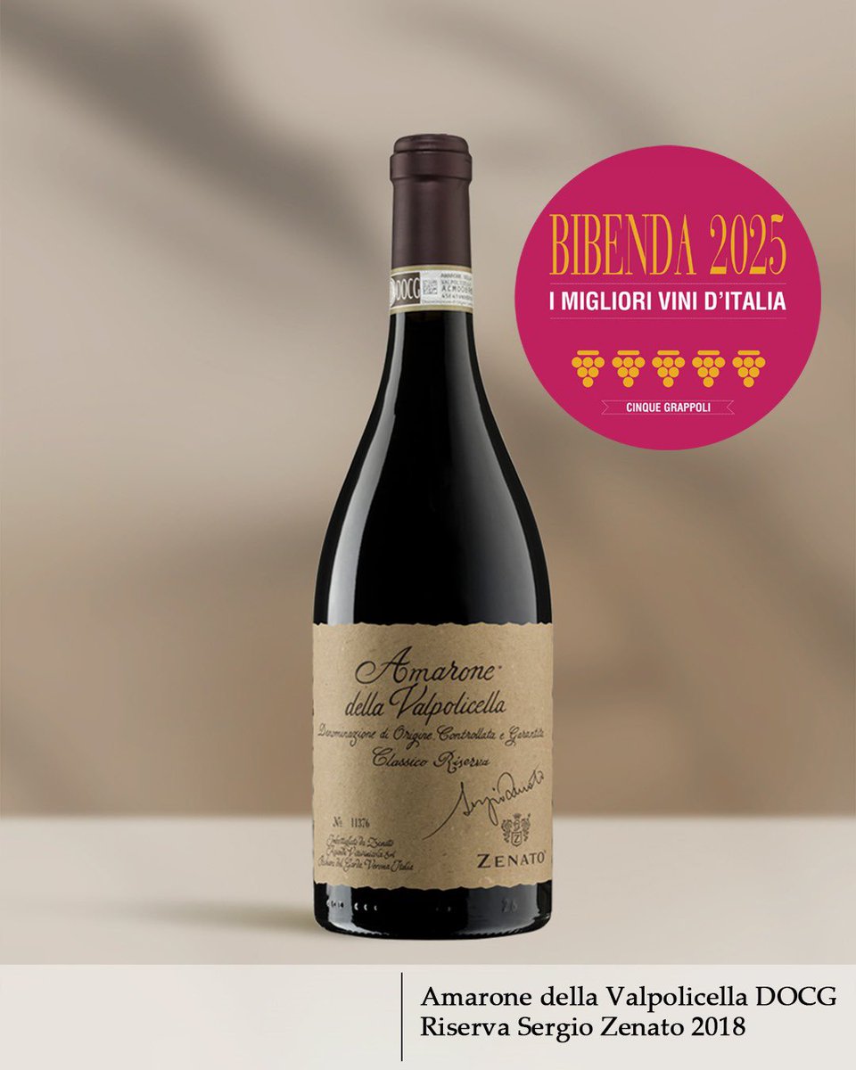 AWARDS NEWS
L’Amarone Riserva Sergio Zenato 2018 ha ottenuto i 5 Grappoli Bibenda!
#amaroneriserva #sergiozenato