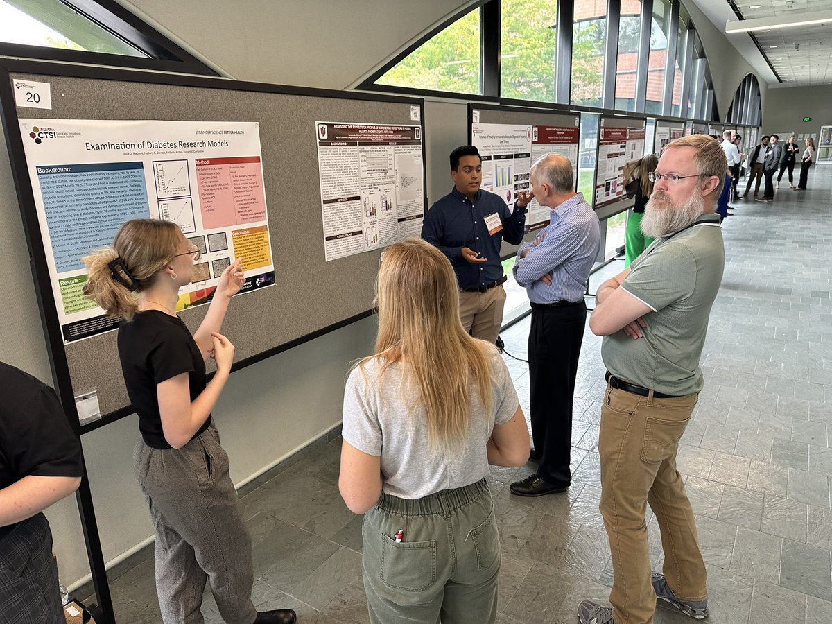 Jalysa_Delyn's tweet photo. It's been a great day at the 2024 @IndianaCTSI  annual meeting! I'm so proud of the amazing students who I had the opportunity to work with this summer for our new Ivy Tech-CTSI summer research program. They had the chance to create posters and present today!🌟 #IndianaCTSI https://t.co/UhMqGCS4LO