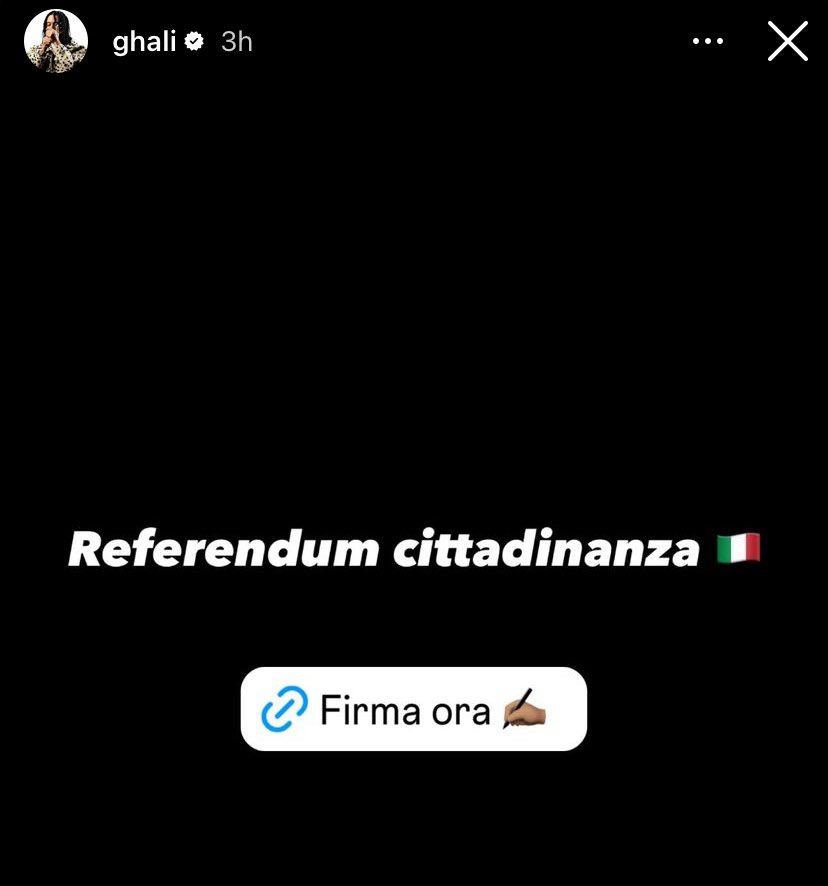 Oiza - 🦋 BLUE SKY oizaqueensday.bsky.social (@oizaqueensday) on Twitter photo E comunque tra i Tony Effe e i Fedez emerge un Ghali che pensa alle cose importanti, come pubblicizzare la raccolta firme per il referendum cittadinanza. Quando si dice utilizzare la propria posizione di privilegio per qualcosa di giusto.
Ps: firmate pnri.firmereferendum.giustizia.it/referendum/ope… E comunque tra i Tony Effe e i Fedez emerge un Ghali che pensa alle cose importanti, come pubblicizzare la raccolta firme per il referendum cittadinanza. Quando si dice utilizzare la propria posizione di privilegio per qualcosa di giusto.
Ps: firmate pnri.firmereferendum.giustizia.it/referendum/ope…