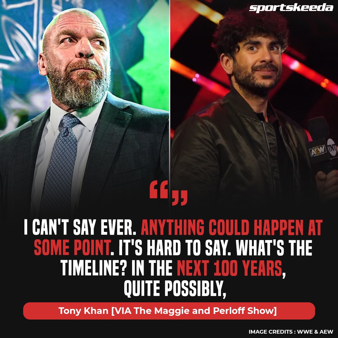 SKWrestling_'s tweet image. #TonyKhan comments on the possibility of a WWE-AEW supershow in the near future. 

#WWE #AEW