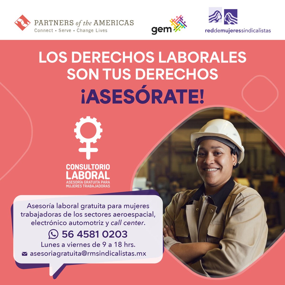 ¡Denuncia a quien vulnere tus derechos!📢

✔︎Asesoría gratuita para mujeres trabajadoras de los sectores electrónico automotriz, aeroespacial y call center

Contáctanos  👉🏼asesoriagratuita@rmsindicalistas.mx 

WhatsApp 56 4581 0203

☎️ de 09:00 a 18:00 hrs de lunes a viernes