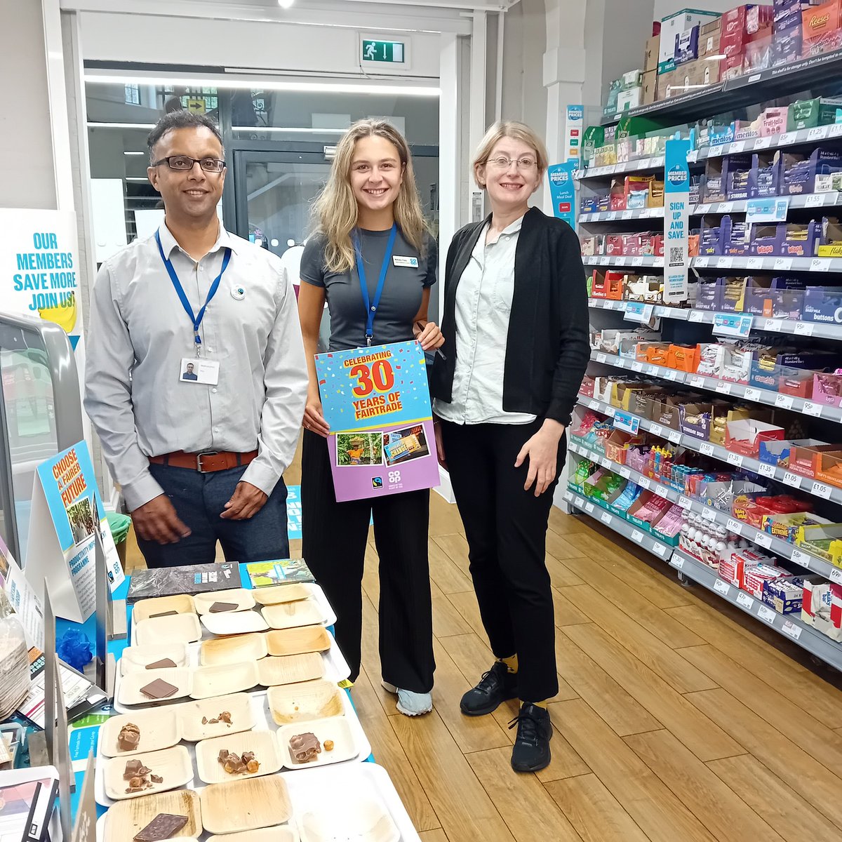 Ceri @ the Co-op (@finnceri) on Twitter photo Brilliant Fairtrade celebration at Co-op's <a href="/NewcastleSU/">NUSU</a> store today. Talked all things FT, Co-op democracy and member engagement with National Council Members <a href="/mahalia_coop/">Mahalia</a> & Yaseen. Huge thanks to local colleagues <a href="/LyndaClarkCoop/">Lynda Clark 💙</a> & <a href="/NUSUcoop/">Gary@NUSU Co-op</a>. <a href="/coopuk/">Co-op</a> <a href="/FairtradeUK/">Fairtrade Foundation</a> #Fairtrade Brilliant Fairtrade celebration at Co-op's <a href="/NewcastleSU/">NUSU</a> store today. Talked all things FT, Co-op democracy and member engagement with National Council Members <a href="/mahalia_coop/">Mahalia</a> & Yaseen. Huge thanks to local colleagues <a href="/LyndaClarkCoop/">Lynda Clark 💙</a> & <a href="/NUSUcoop/">Gary@NUSU Co-op</a>. <a href="/coopuk/">Co-op</a> <a href="/FairtradeUK/">Fairtrade Foundation</a> #Fairtrade