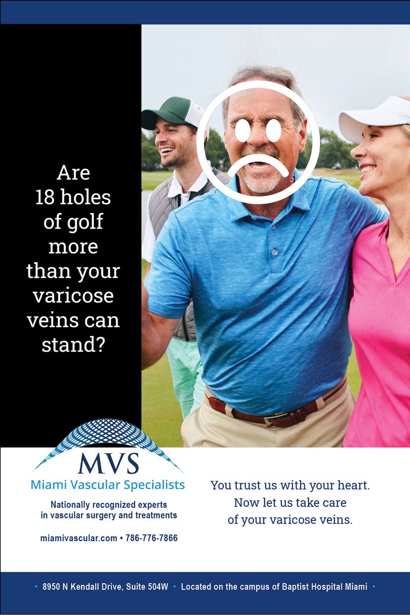 ⛳️🏌️  Attention, Golfers! Are varicose veins keeping you off the course? At Miami Vascular Specialists, we understand how important those swings are for your game and your well-being! 

Schedule your consultation today 786.776.7866  and tee off towards a pain-free life!