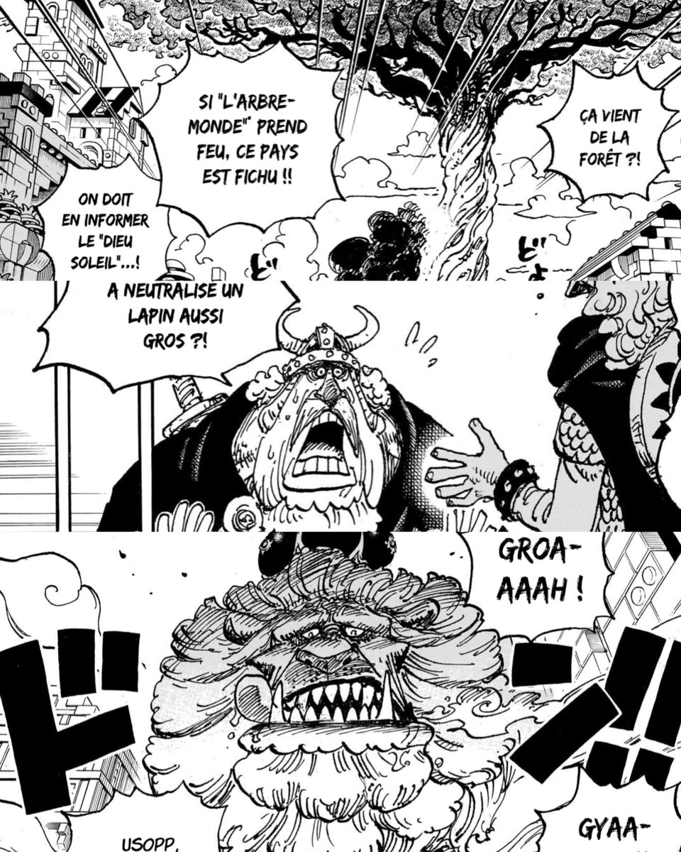 Okok Oda tu nous met direct le bain d'Elbaf !

▫️ Tenue de Vikings
▫️ Arbre-Monde (Yggdrasil)
▫️ Les Animaux Géants

#ONEPIECE1127