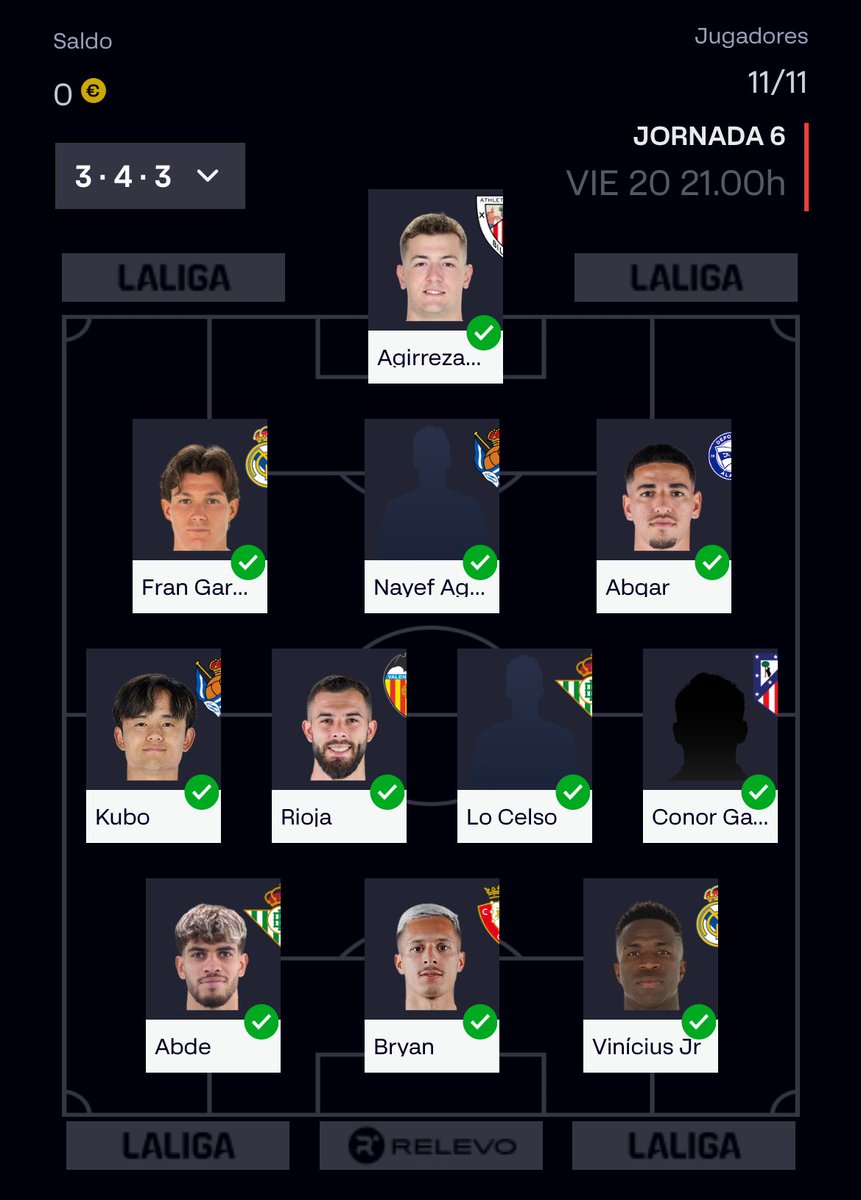 🧙🏼‍♂️ Mi XI definitivo para LaLiga Fantástica (J6)