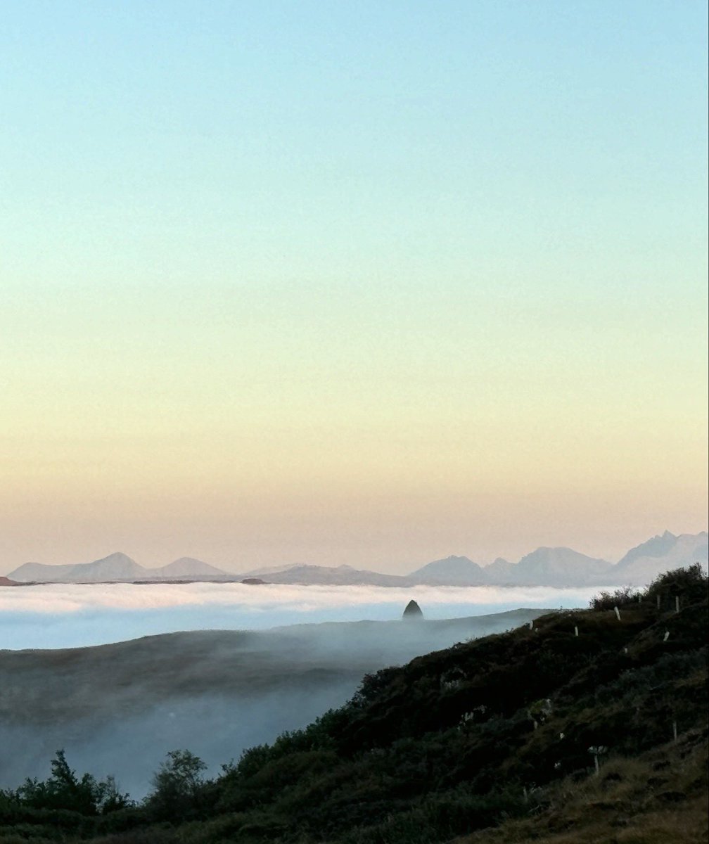 Sea haar this evening over Dunvegan, Isle of Skye