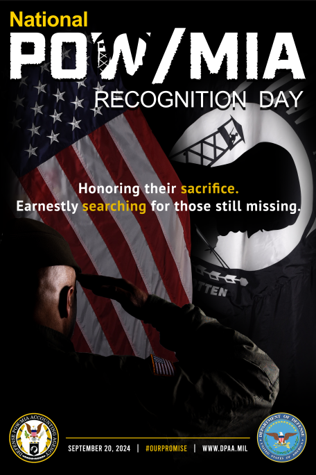 JointBasePHH's tweet image. On this  POW/MIA Recognition Day, we honor and remember the service members who were held captive, returned, and those who remain missing.  dpaa.mil #POWMIA #NeverForget