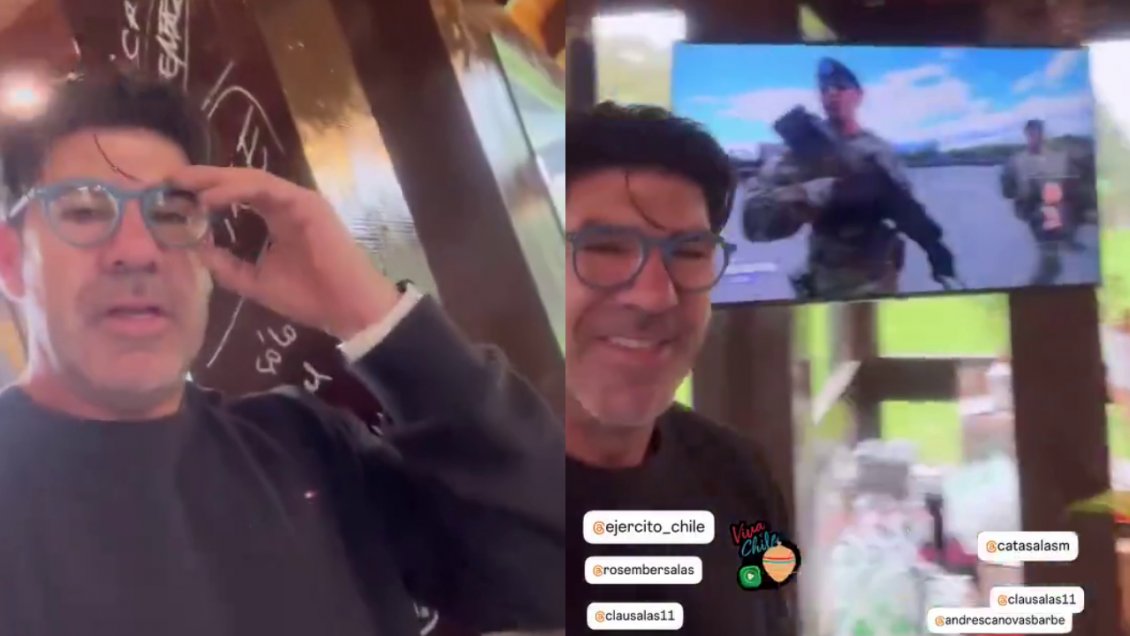 Cooperativa's tweet photo. Marcelo Salas celebró la Parada Militar entonando estrofa de "Los Viejos Estandartes" #CooperativcaContigo https://t.co/7H631HDAuI https://t.co/Mt7kCA2qGf