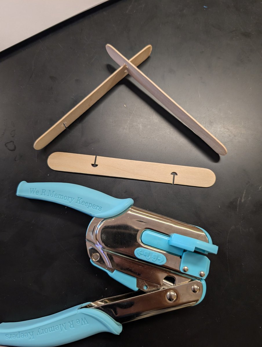 Happy accident, I meant to buy a hole punch. I accidentally bought this. It makes a great slot connector for popsicle sticks.