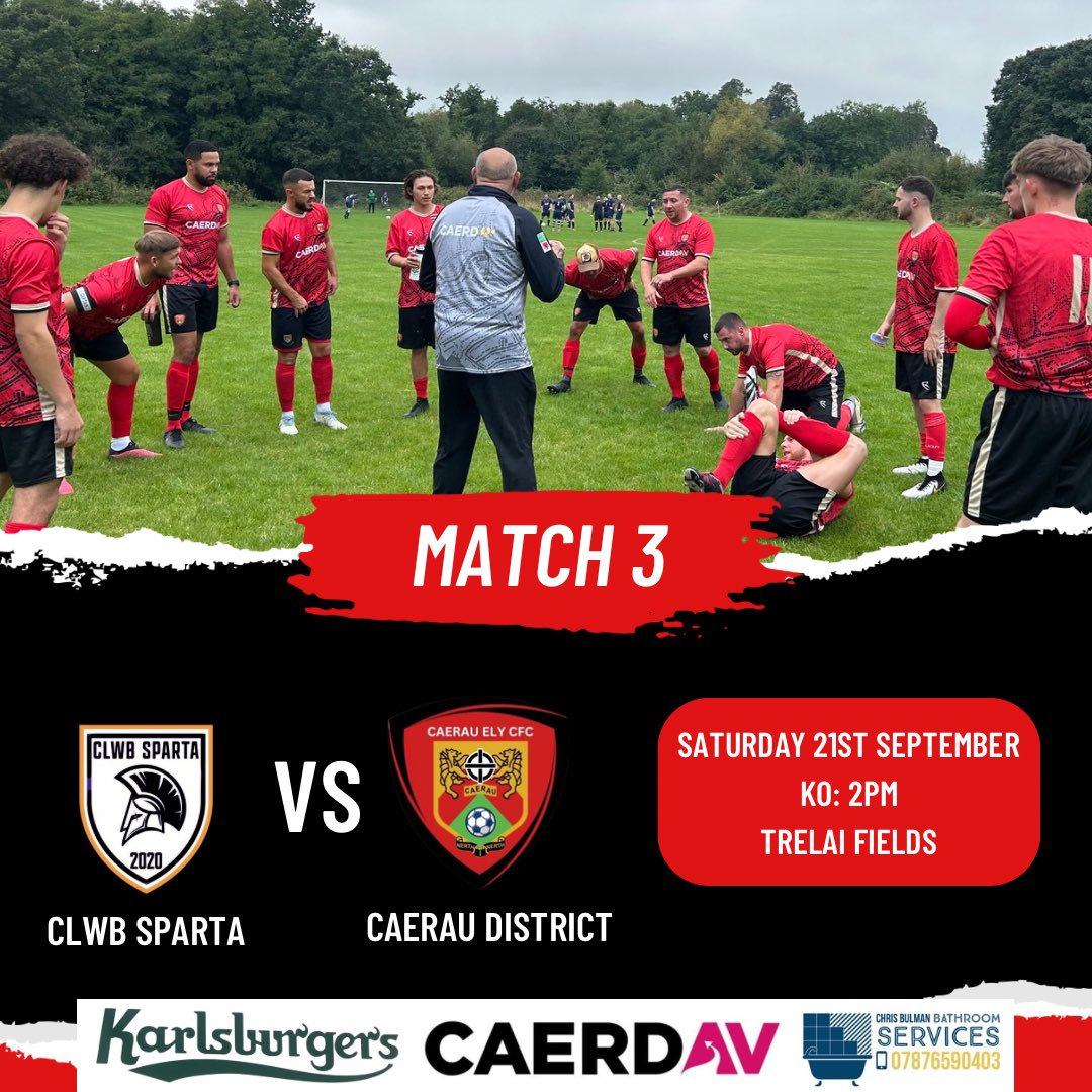 Caerau district (@caeraudistrict) on Twitter photo League Game 3
After a break last week celebrating <a href="/LouieSims24/">Louie Sims</a> wedding, we are back in action tomorrow as we face a tough opponent <a href="/ClwbSparta/">Clwb Sparta FC</a> at Trelai fields β½οΈ
Come down and support the boys π΄β«οΈ League Game 3
After a break last week celebrating <a href="/LouieSims24/">Louie Sims</a> wedding, we are back in action tomorrow as we face a tough opponent <a href="/ClwbSparta/">Clwb Sparta FC</a> at Trelai fields β½οΈ
Come down and support the boys π΄β«οΈ