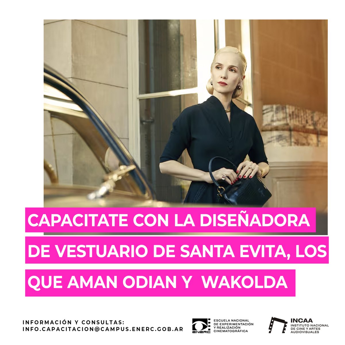 ENERC's tweet photo. 🎭 ¡Nuevo curso en la #ENERC! Diseño de Vestuario y Caracterización de Personajes de Cine, dictado por la Lic. Beatriz Di Benedetto, con invitados especiales.
Para más información dirígete a nuestra página web: https://t.co/k1snljo1mU https://t.co/9a4529QERm