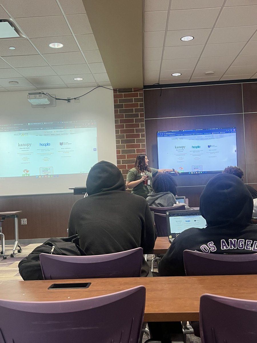 Lauren Hatfield (@mrs_hatfieldmhs) on Twitter photo Today our English II classes had the opportunity to learn about how to access ebooks and audiobooks with their <a href="/MidPointe/">MidPointe Library</a> E-cards as well as the numerous free digital resources available to them. Many of them have already borrowed books to read! 💜📚💻 Today our English II classes had the opportunity to learn about how to access ebooks and audiobooks with their <a href="/MidPointe/">MidPointe Library</a> E-cards as well as the numerous free digital resources available to them. Many of them have already borrowed books to read! 💜📚💻
