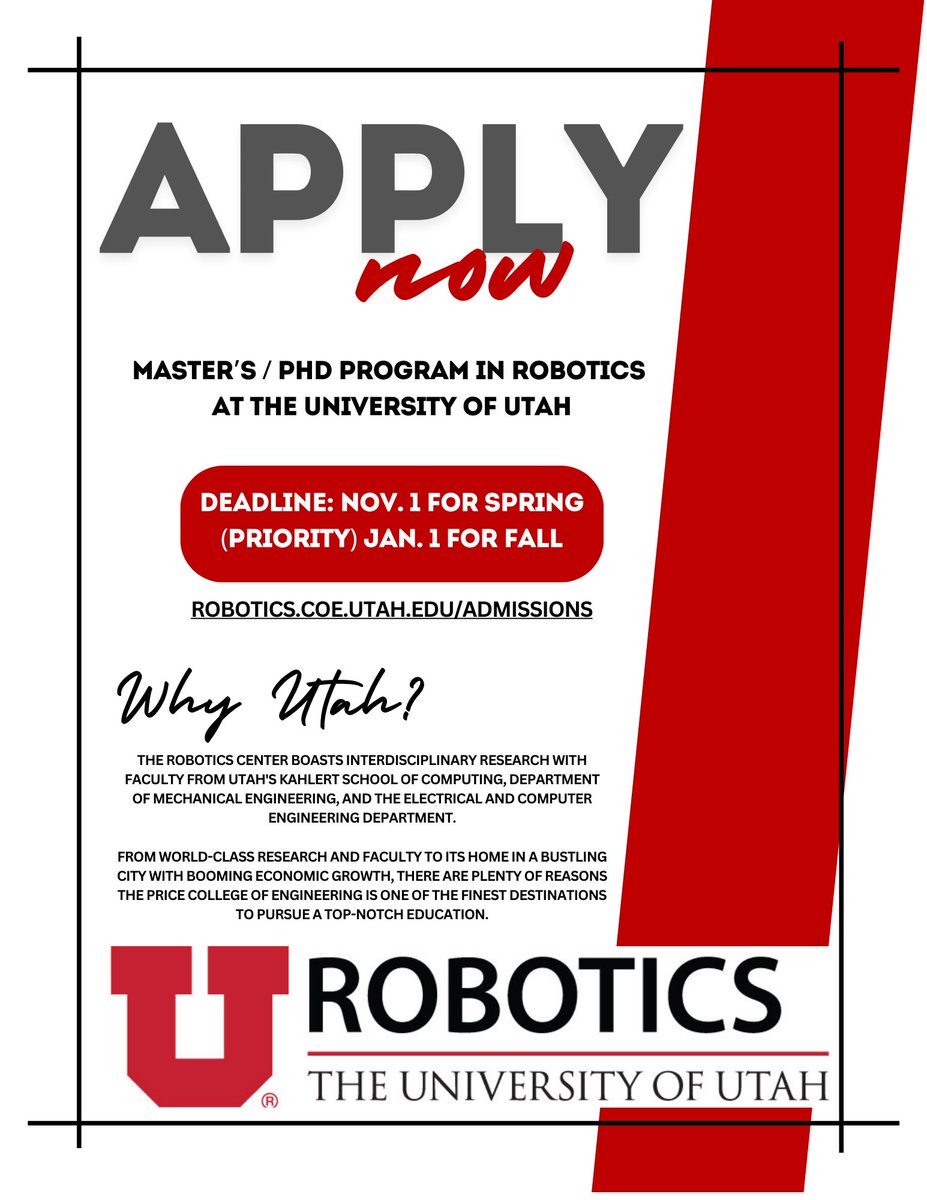 University of Utah Robotics Center (@uroboticscenter) on Twitter photo  University of Utah Robotics Center (@uroboticscenter) on Twitter photo