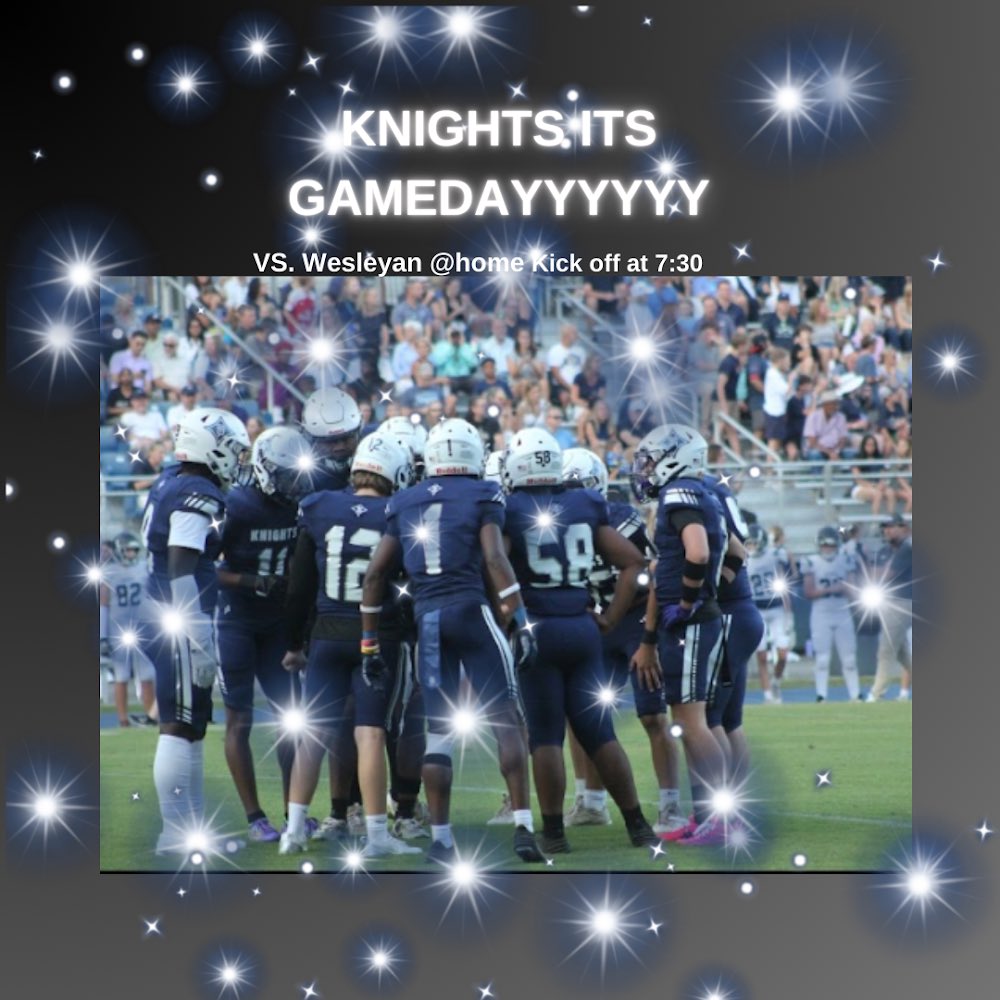 Game day! See you at 7:30pm Knight Nation 🏈⚔️