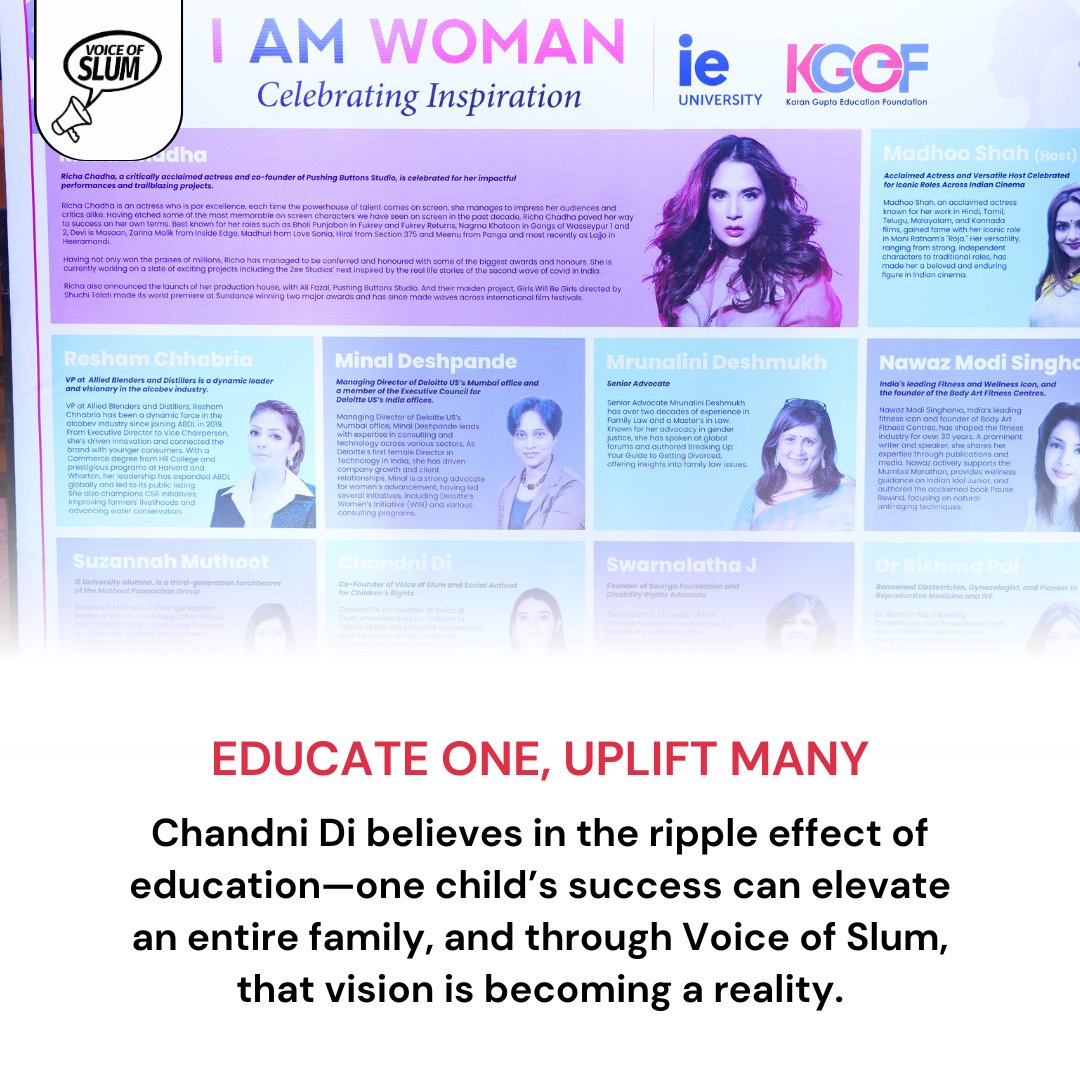 voiceofslum's tweet photo. At the 'I Am Woman' event, Chandni Di proudly represented Voice of Slum as a distinguished panelist, highlighting the urgent challenges faced by slum children in our society. 

#EVENT #Successful #empowering #empowerment #society https://t.co/8f3MDdiLo1