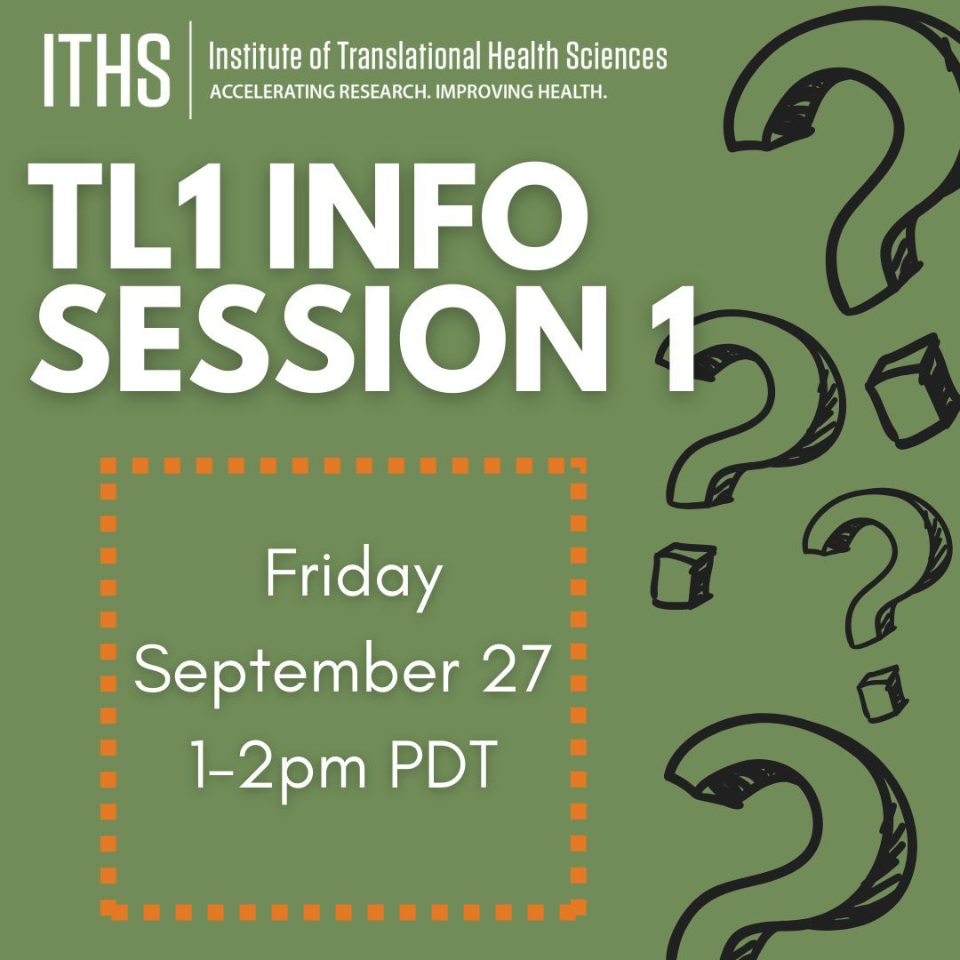 Learn more about the ITHS TL1 program, a one-year mentored research training program in translational science for predoctoral students, at our first info session next week! Read more about the program and register for the Zoom Q&amp;A session here: buff.ly/4dxfi8z
