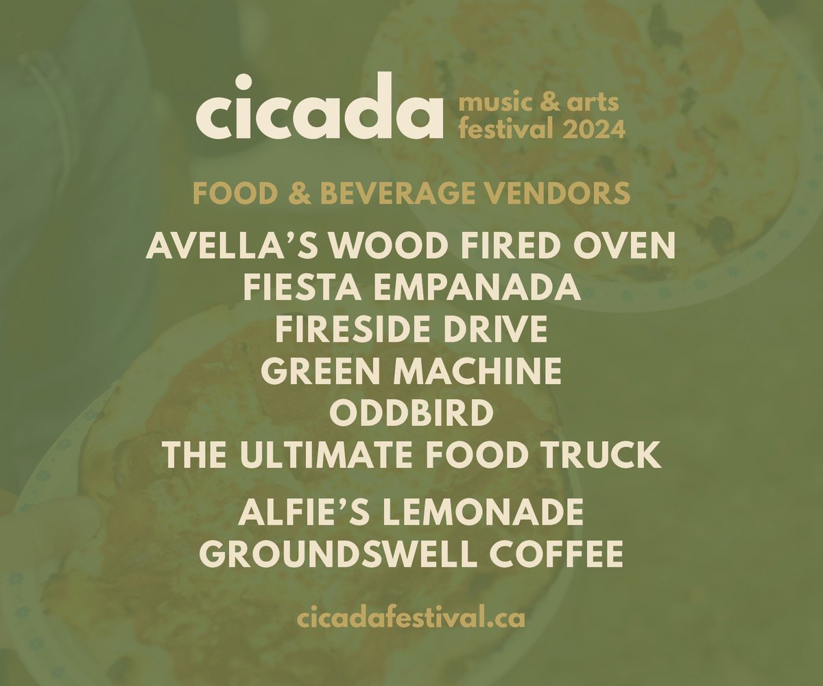 Get ready to feast! We’ve partnered with some incredible food and drink vendors for #Cicada2024! From local favourites to festival must-haves, here’s who’ll be keeping you fueled all weekend long. 🍕🍔😋