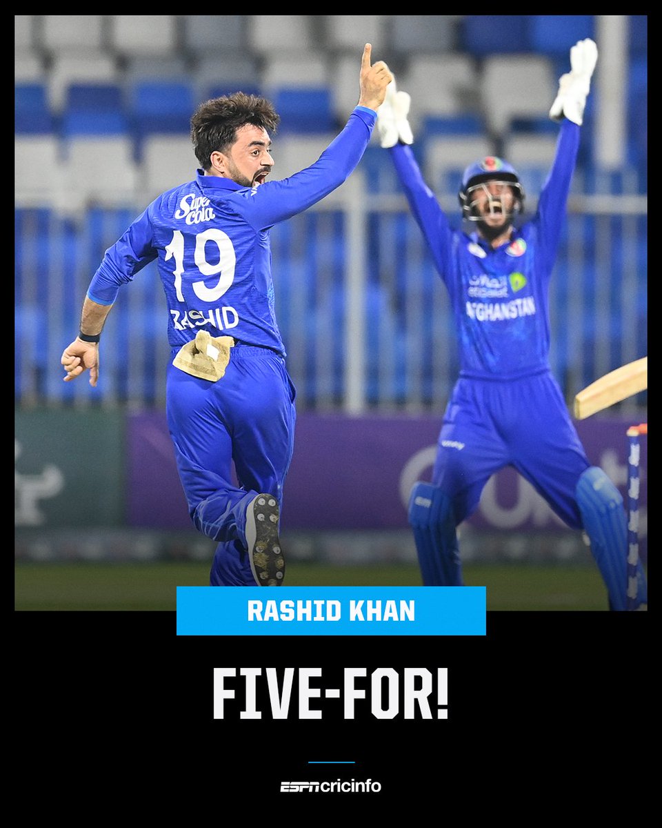 cricinfo's tweet photo. Birthday boy Rashid gives himself the perfect gift 🎂 🔥 

🔗 https://t.co/TOnY6v7LIe | #AFGvSA https://t.co/oYAaKiKgJW
