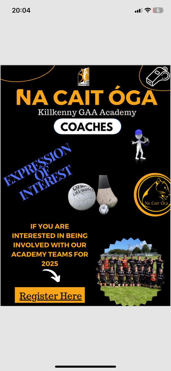 We are currently recruiting coaches in various fields for 2025 for <a href="/KilkennyCLG/">Kilkenny GAA</a> academy teams. Clubs have been sent detail since early September. The window will be closing soon and anyone interested in applying please do so forms.office.com/e/7PquUfjeLT