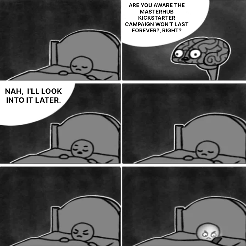 When your brain won’t let you rest until you secure that deal 😂😂😂 Don’t sleep on the Cooler Master MasterHub kickstarter special offer. 

Pre-order now and silence your brain: tinyurl.com/kickmasterhub