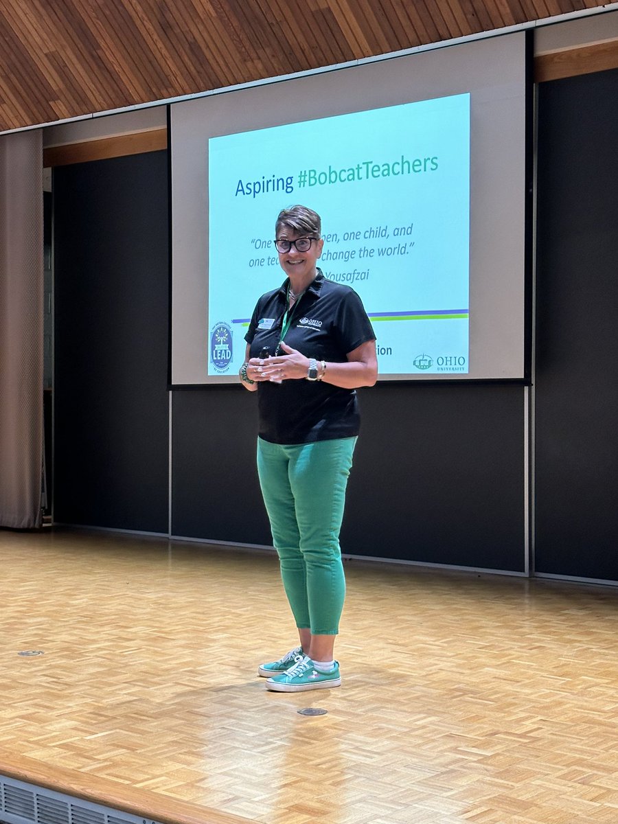 ck_four's tweet photo. Super proud of @keiferm1 today at EdFest as she gave an opening address!!   Great event to bring  RHE ECEE candidates and faculty together to build community !!  🐾🎉 @OHIOPattonCOE  #Bobcatteachers https://t.co/2J0aU4NxaJ