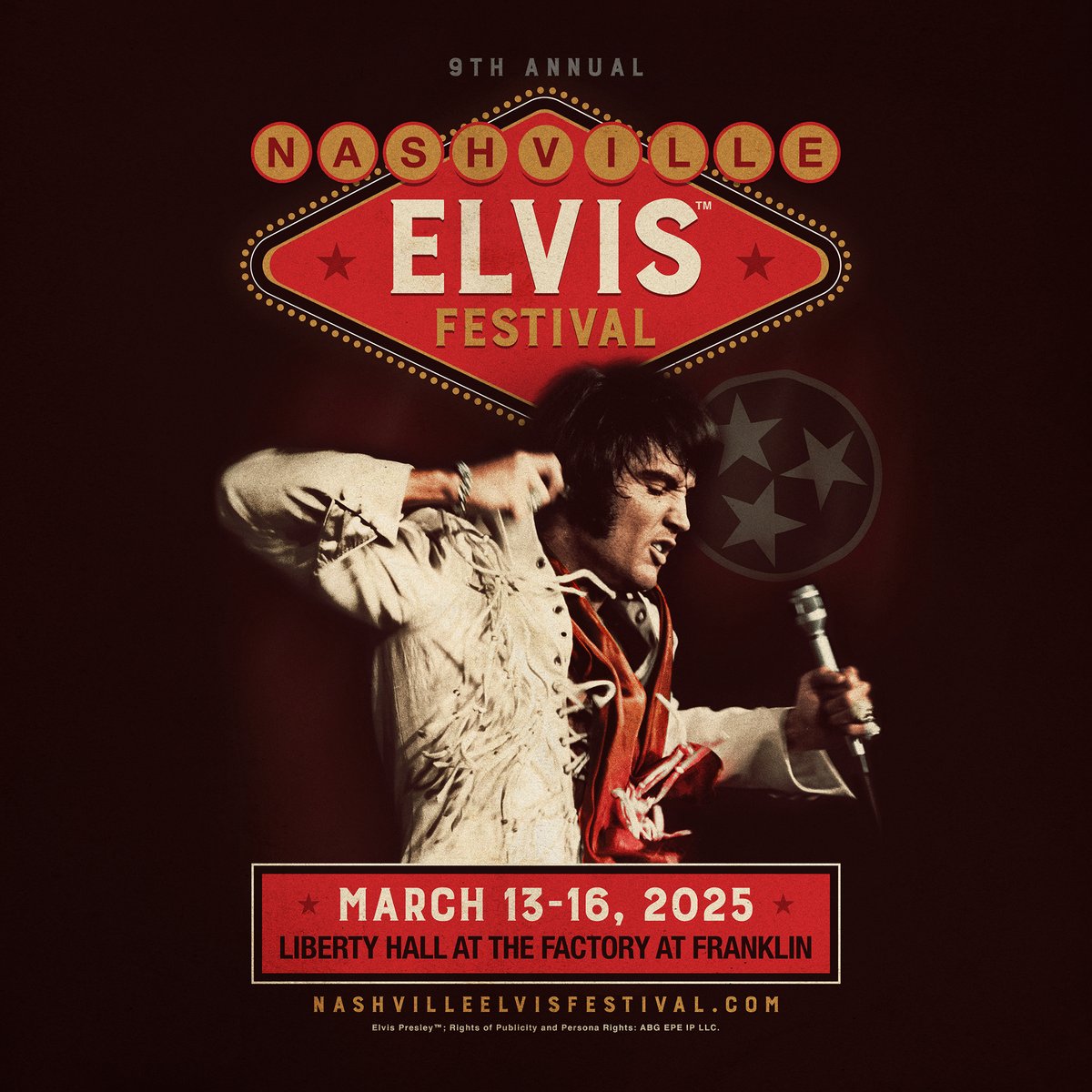 ARE YOU READY NASHVILLE? Tickets for the 9th annual #NashvilleElvisFestival will go on sale FRIDAY, SEPTEMBER 27 at Noon CST! 

We'll be announcing the talent lineup, event schedule, and more on 9/23 so check back here and sign up for our email list at NashvilleElvisFestival.com.