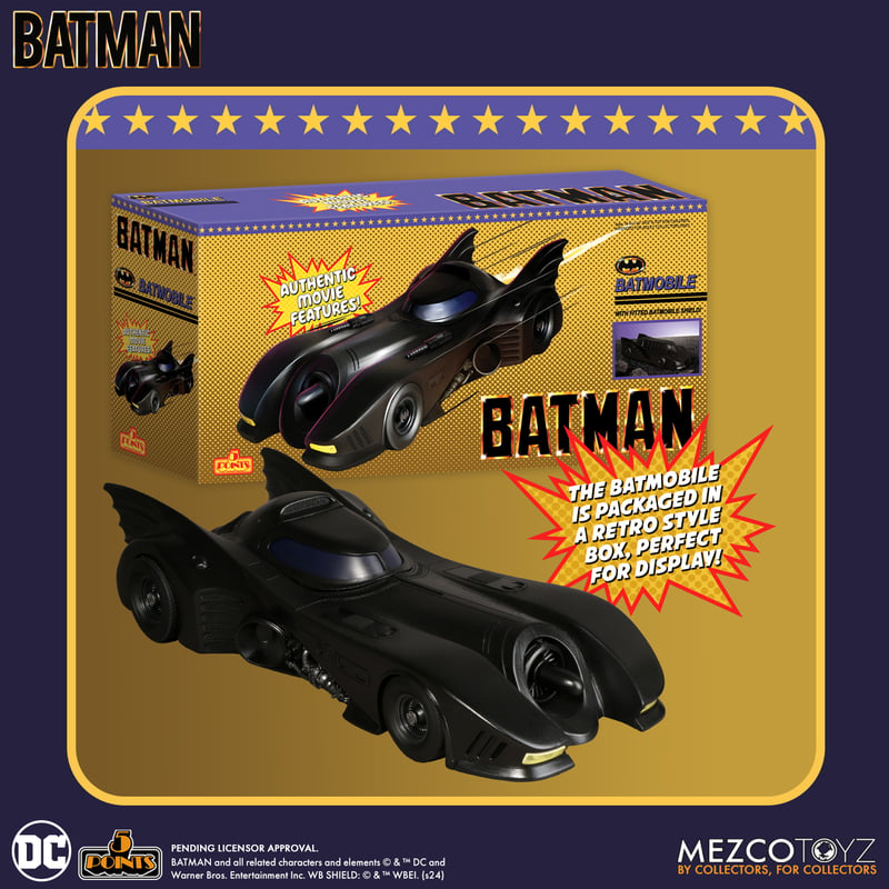 Mezco 5-Points Batman 1989 preorders are up at Entertainment Earth:

3-Pack ($59.99) - bit.ly/3XOVb0F
Batmobile ($49.99) - bit.ly/4dgGvMm

$7.95 flat shipping rate, free on $99+ orders. Order both sets to get free shipping.