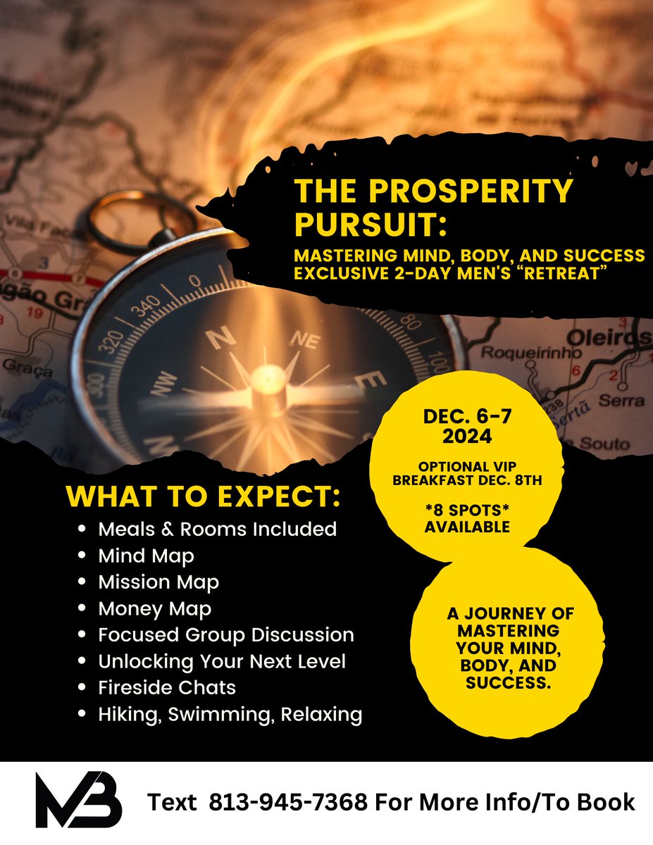 michaelblife's tweet photo. Men who are…

- Leaders… or want to be
- Entrepreneurs… or want to be
- High Performers… or want to be

Join me for a weekend of growth and expansion. 

Create your Maps…
- Mind Map
- Mission Map
- Money Map

… increase your Confidence, Mindset, Success… and more https://t.co/fCsxTVjX9j