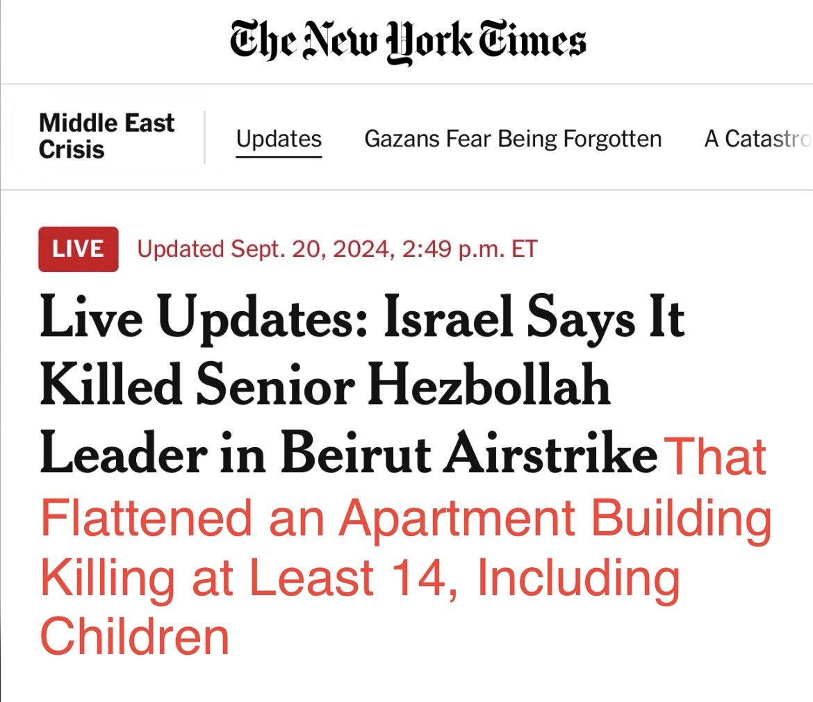 Israel killing civilians, including children, is completely erased from the headline. This is what whitewashing looks like.