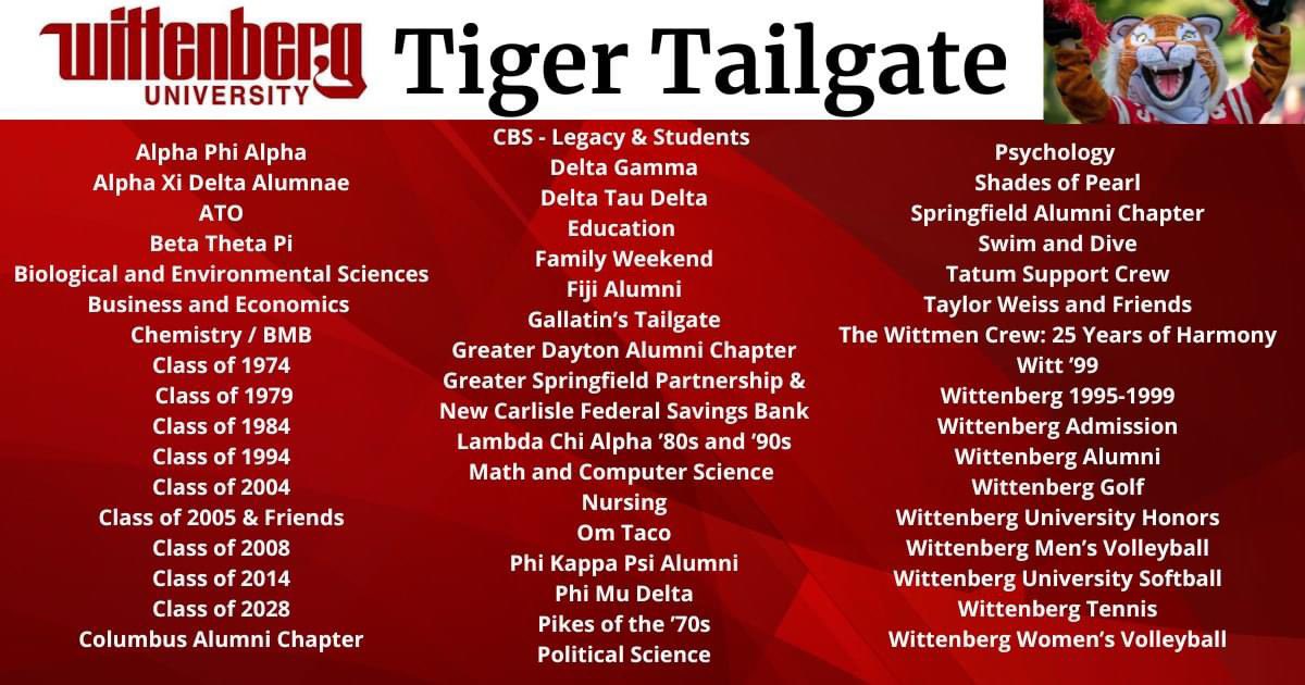 The Tiger Tailgate tradition continues with an amazing lineup this year. The event starts at 10 am Saturday, Oct. 5 and features live music with The Weekend Effect, food trucks (Sweet Concessions, Chido's Tacos &amp; Om Taco), and libations served by Founders Outpost. #TigerUp