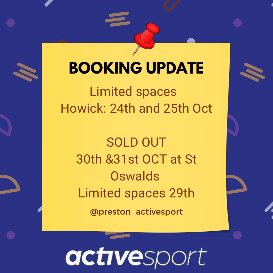 Booking update for October 😊