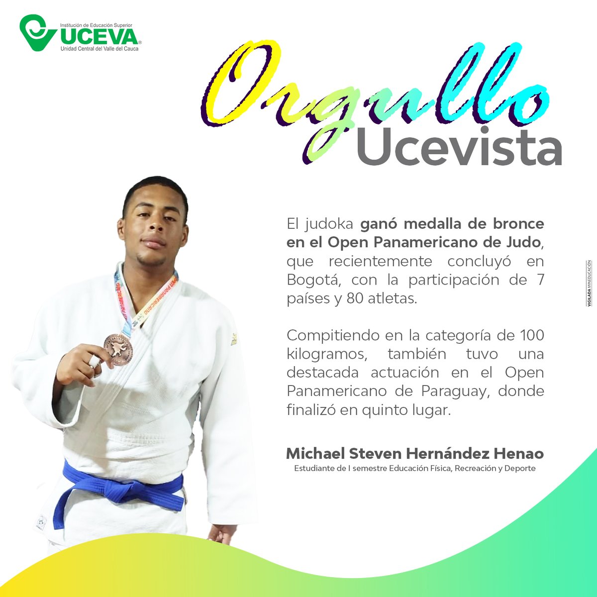 ucevacol's tweet image. 💚En la UCEVA exaltamos la excelencia y dedicación de nuestros egresados, estudiantes y docentes.
En está ocasión nuestro estudiante Michael Steven Hernández Henao, tiene el privilegio de destacarse en #orgulloucevista 👏