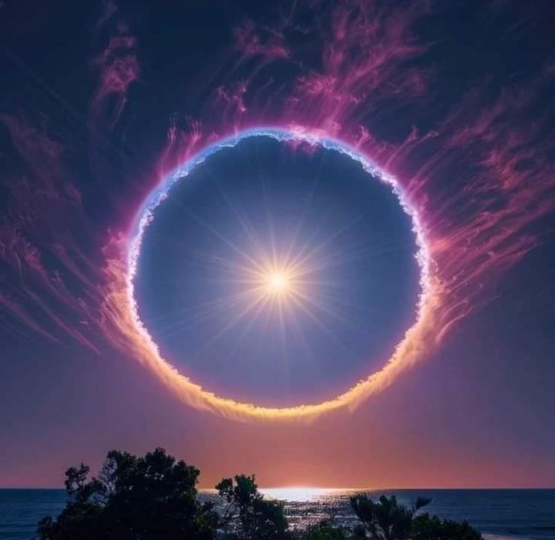 interesting_aIl's tweet photo. Long exposure shot of rare daytime Solar Halo... https://t.co/wFoPYsRbrD