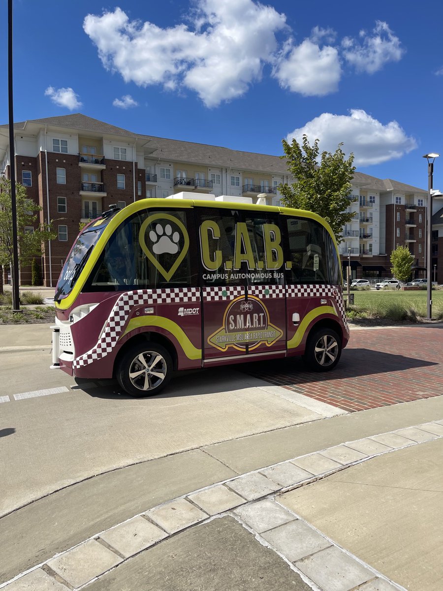 Looks what coming to ⁦<a href="/mscollegetown/">Starkville, Mississippi</a>⁩ Autonkmous bus ribbon cutting for today . ⁦<a href="/Jeremiah_Dumas/">Jeremiah Dumas</a>⁩ ⁦<a href="/msstate/">Mississippi State</a>⁩ cutting edge technology here for the ride.