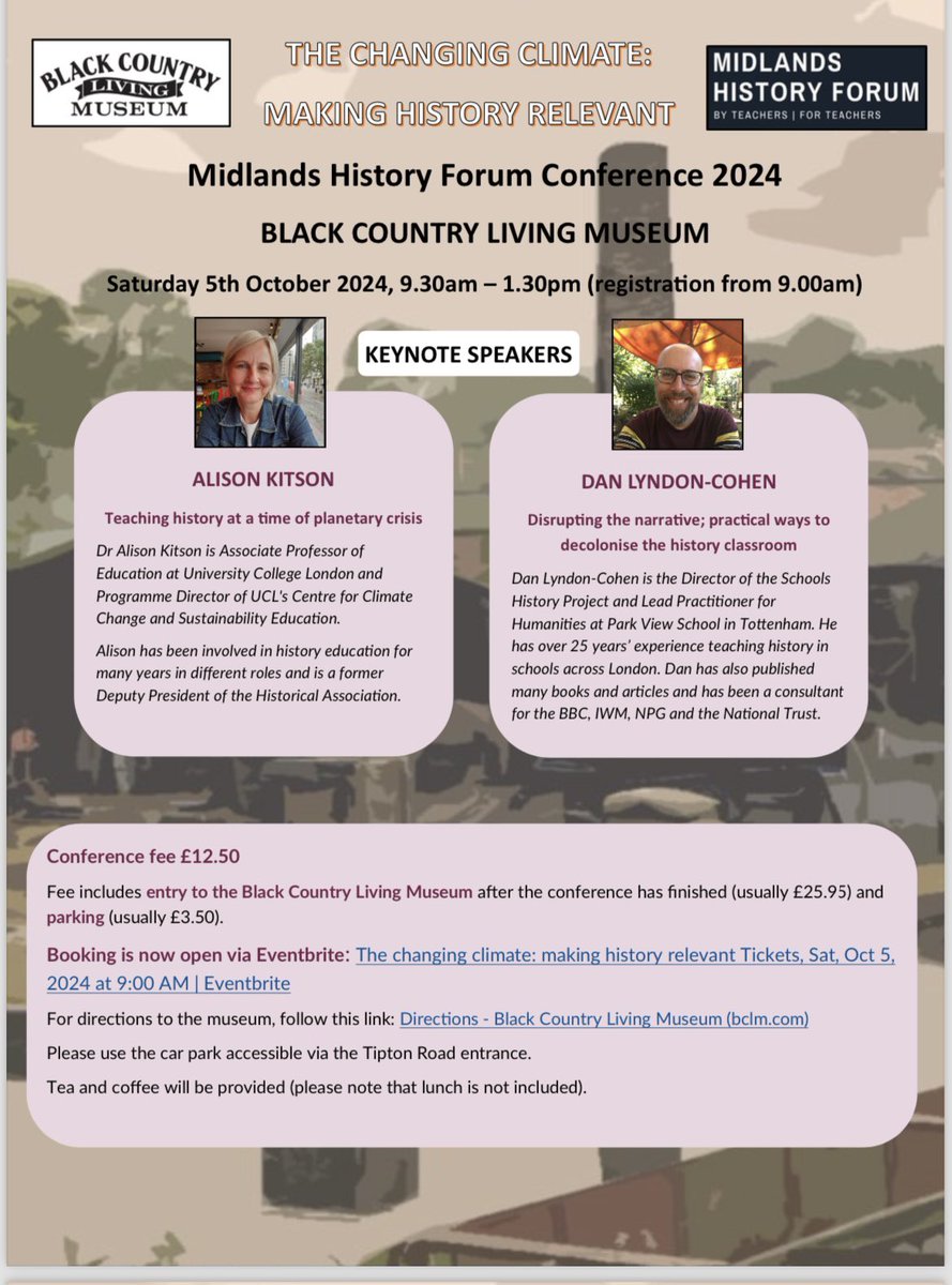 MidHistForum23's tweet image. Last few tickets remaining for our Annual Conference on 5th Oct @BCLivingMuseum keynotes and a range of workshops all for £12.50 including entrance to the museum. Book now to avoid disappointment . eventbrite.co.uk/e/the-changing… Pls R/T @histassoc @TTRHistory @1972SHP
