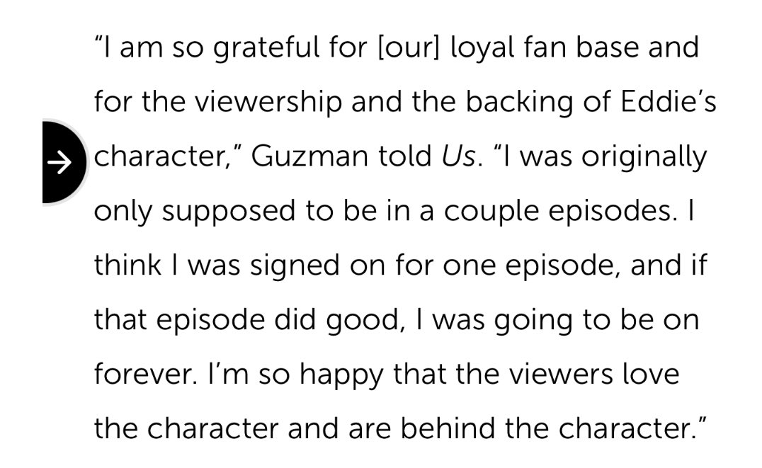 EDDIE DIAZ WAS ONLY SUPPOSED TO BE IN ONE EPISODE WHAT