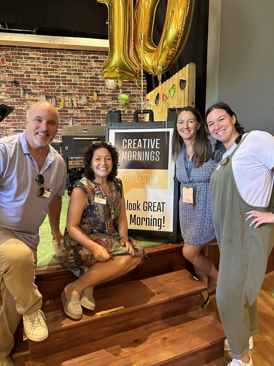 Happy 10th Birthday <a href="/Charleston_CM/">CreativeMornings CHS</a>! We always appreciate the opportunity to get together, be inspired, and learn more about all the interesting people and happenings in our city. Thanks to all the volunteers and speakers for your hard work over the years 🎉