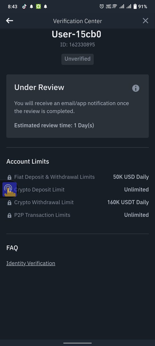 samin90's tweet photo. @binance 
My Binance KYC account is under review.please update it. https://t.co/JimG1a787N