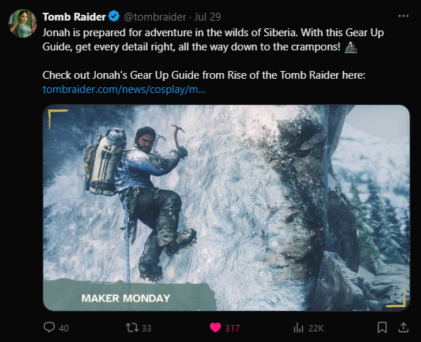 Dandeli0ness's tweet photo. I noticed Tomb Raider accounts were posting some information about people from the previous games that are coming/involved in the anime. 

and one of them is Sam Nishimura, will we see Sam coming back? or is it just a mention and flashback like in the trailer? 

SAM NATION WE UP https://t.co/4Bj78s2RF1